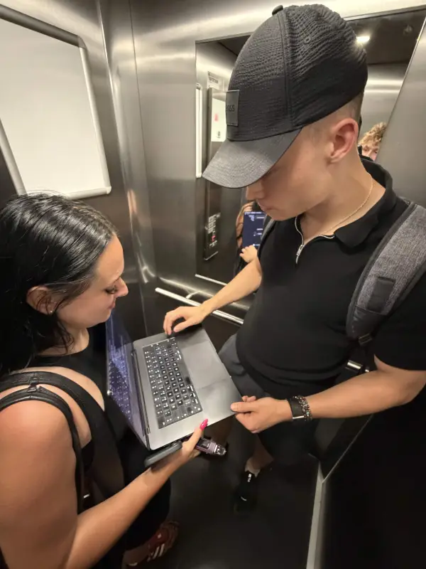 Working in the elevator